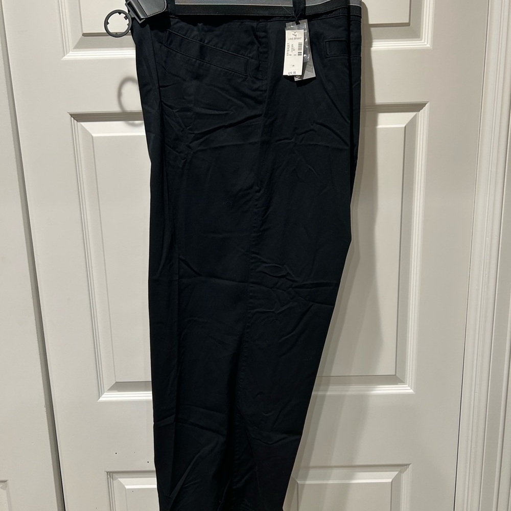 Venezia Lane Bryant Wide Leg Black Belted Chinos Size 26 NWT